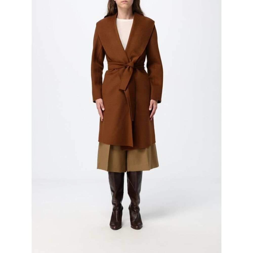 Max Mara Women Estremo Long Wool And Cashmere Robe Coat Max Mara With Belt